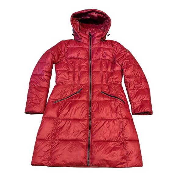 Michael Kors puffer coat with removable hood knee length size small - Picture 2 of 16